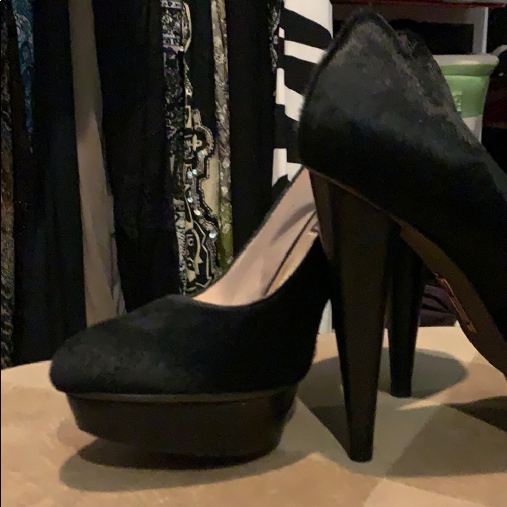 Holiday party ready! Sky high pony platform pumps
